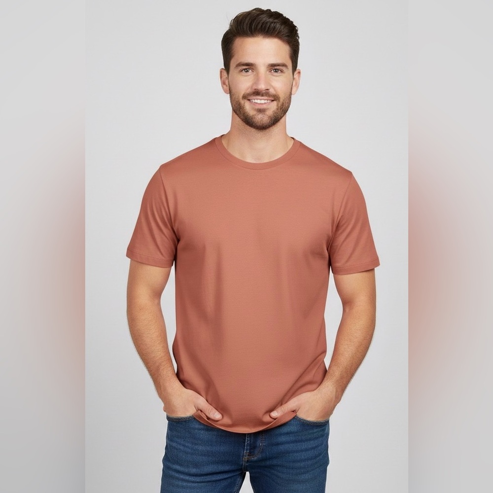 CUTS peach/orange short-sleeved crew neck  shirt. Great quality and shape, XL